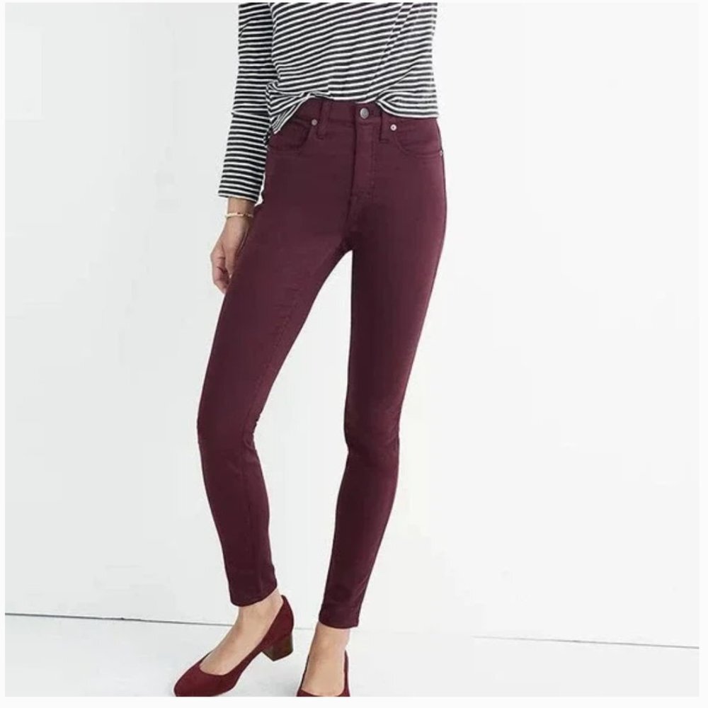 Madewell Women's  High-Rise Skinny Skinny Jeans Burgundy Size 26